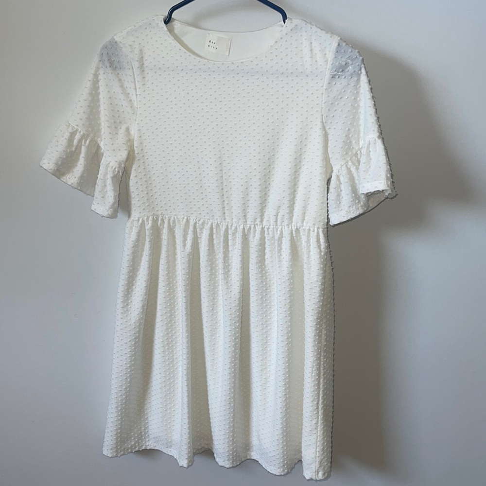 Dee Elly Polka Dot Babydoll Style Short Sleeve Dress